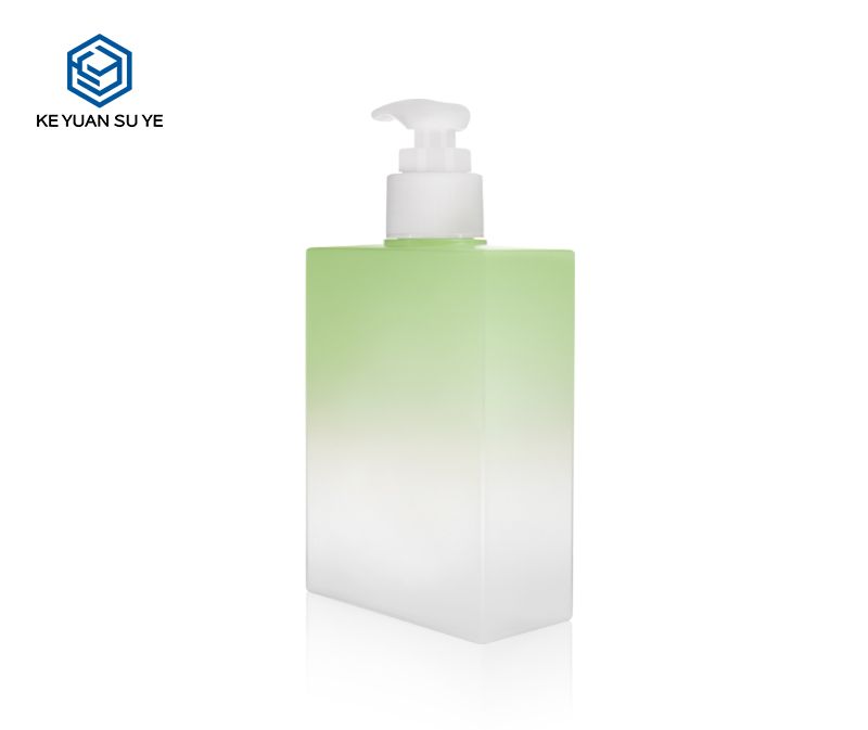 KY108 Excellent Mockup Cosmetic Square Plastic Bottles PETG 200ml with Gradual Pink Green Color