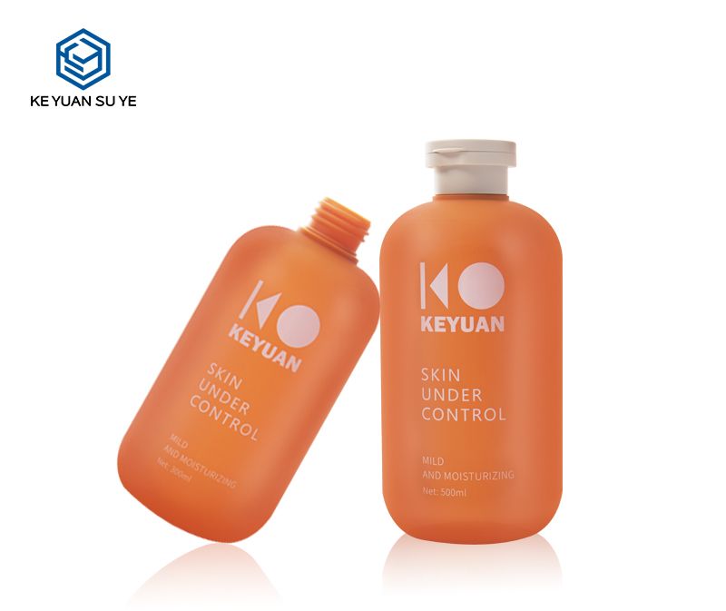 KY111-2 Orange Series HDPE Plastic Body Lotion Cosmetics Bottle with Soft Touch Effect