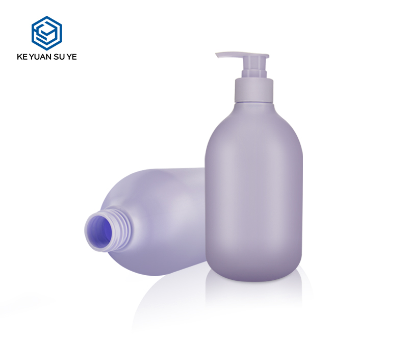 KY116 Romantic Shower Gel Purple HDPE Plastic Body Lotion Cosmetics Bottle 500ml Romance