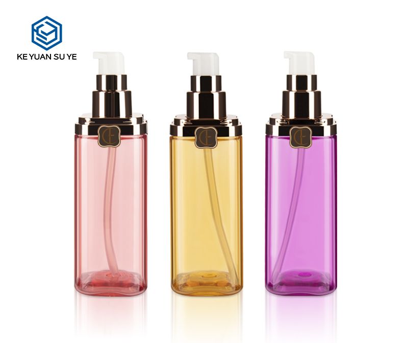 KY119 Colorful Unique Lucky Clover Cosmetic Plastic Bottles PET with UV Fine Lotion Pumps Good Quality
