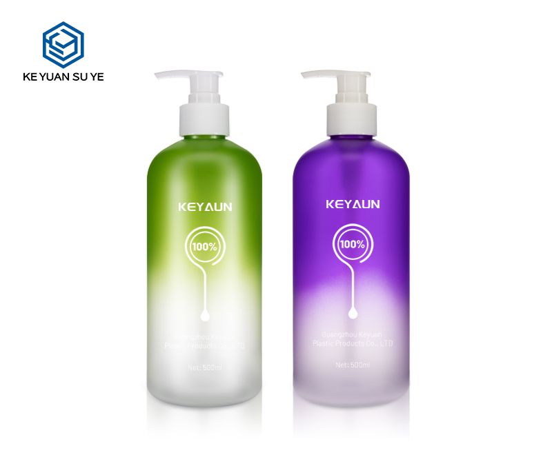 KY121 US Style Gradual Colorful Shampoo Conditioner Shower Gel 500ml PET Plastic Bottles Glossy Matte