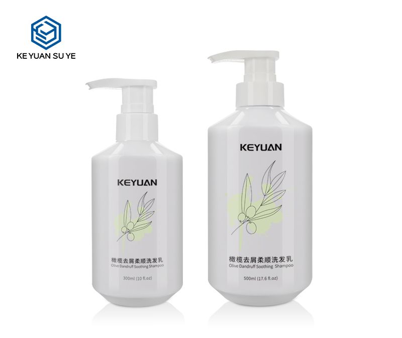 KY127-1 White Olive Dandruff Soothing Shampoo Conditioner 300ml 500ml PET Plastic Bottles