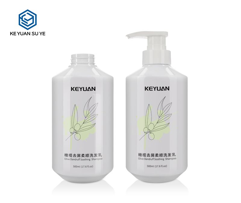 KY127-1 White Olive Dandruff Soothing Shampoo Conditioner 300ml 500ml PET Plastic Bottles