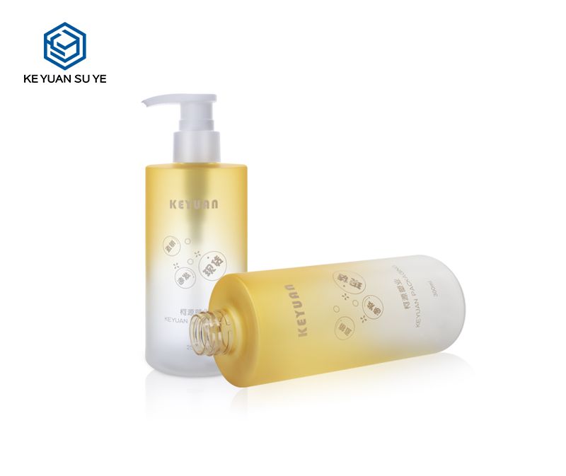 KY131 Gradual Yellow Peach Shampoo Body Shower Gel Conditioner Plastic Bottles PET 250ml 300ml 500ml