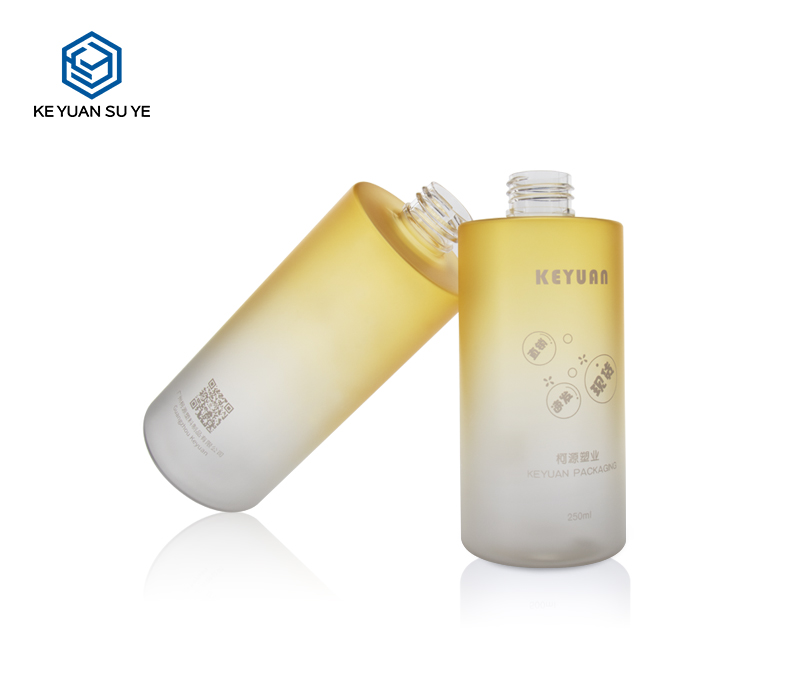 KY131 Gradual Yellow Peach Shampoo Body Shower Gel Conditioner Plastic Bottles PET 250ml 300ml 500ml