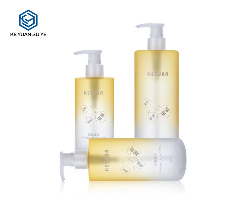 KY131 Gradual Yellow Peach Shampoo Body Shower Gel Conditioner Plastic Bottles PET 250ml 300ml 500ml