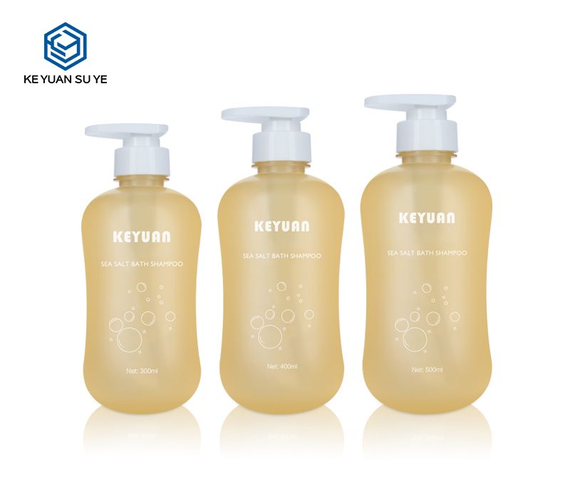 KY134 Unique Slim Shape Sea Salt Bath Shampoo Body Wash Plastic Bottles PET 300ml 400ml 500ml