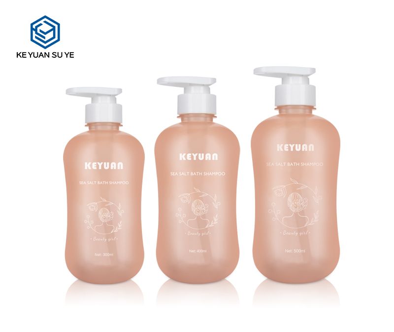 KY134 Unique Slim Shape Sea Salt Bath Shampoo Body Wash Plastic Bottles PET 300ml 400ml 500ml