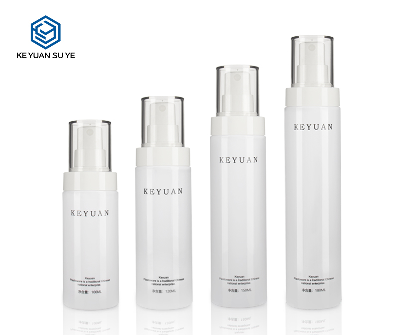 KY060 Mist Spray Lotion Face Wash Cosmetic PET Plastic Bottles with Translucent UV Lids