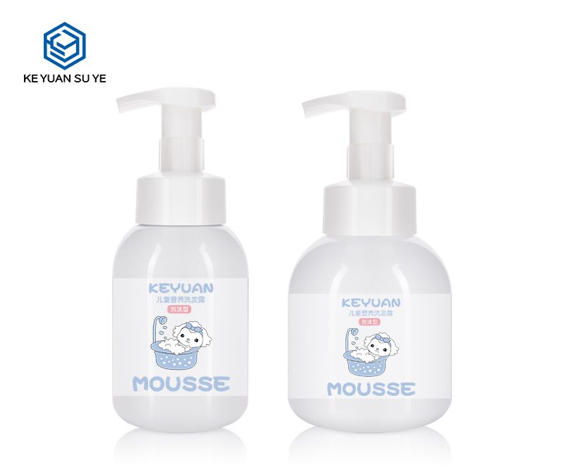 KY158 Baby Mousse Bath Body and Hair Fluid Unique Shaped Plastic Bottles 300ml 350ml PET