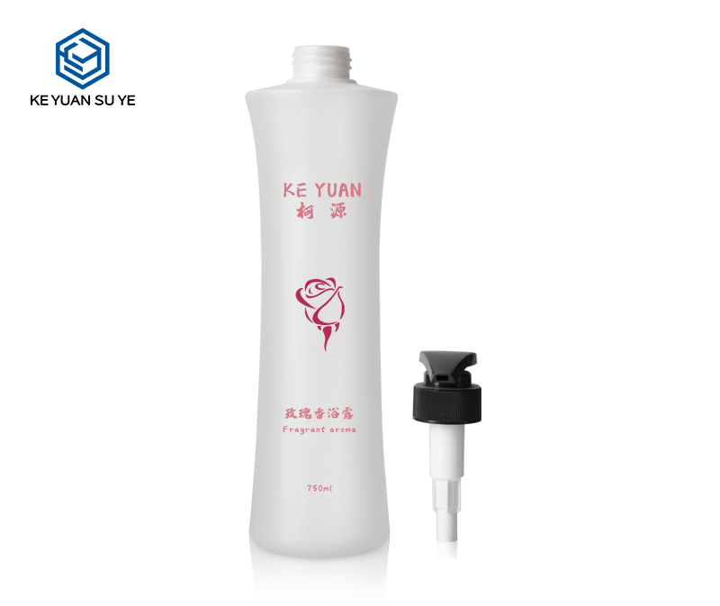 KY166 Slim Waist 750ml Customize Size Flat Shoulder HDPE Plastic Bottle with Spray Pump