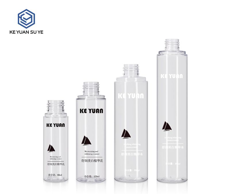 KY169 Round 60ml 120ml 200ml 300ml Cosmetic Plastic Bottle PET with Mist Spray /Lotion Pump and Cap