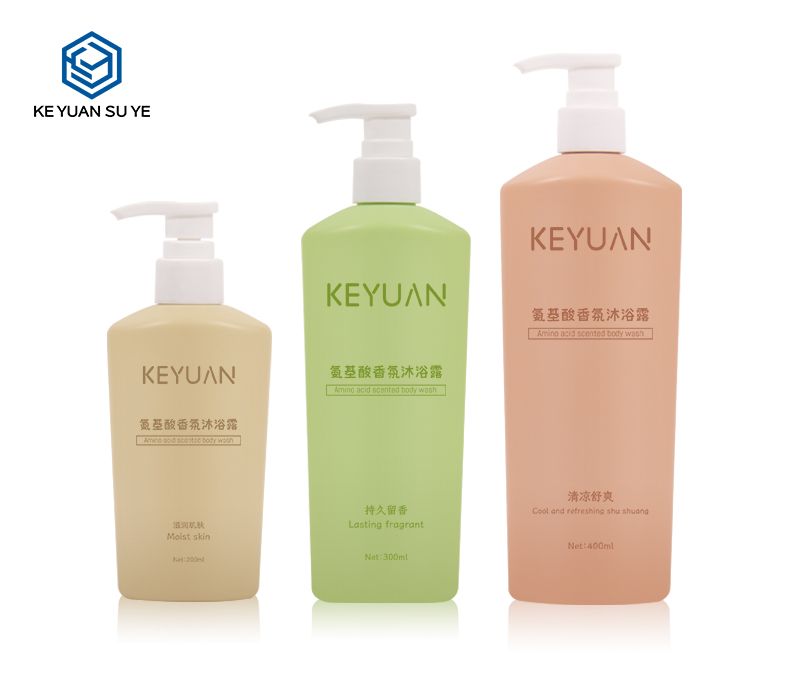 KY176 New Design 200ml 300ml 400ml HDPE Plastic Custom Shampoo Bottle and Shower Gel Bottle with Pump