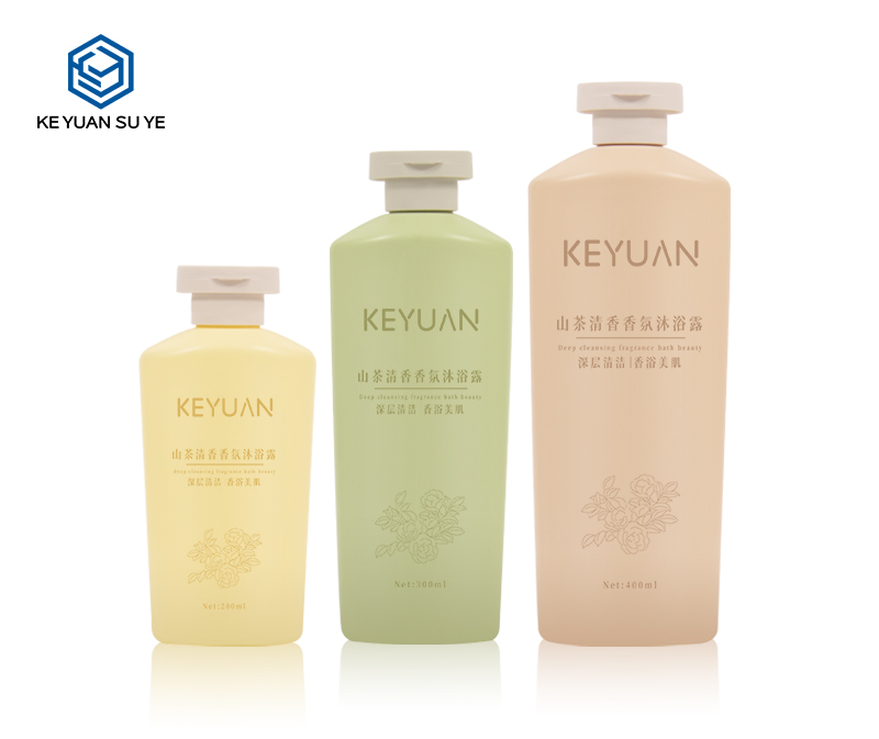 KY177 New Design 200ml 300ml 400ml HDPE Plastic Custom Shampoo Bottle and Shower Gel Bottle with Flip Cap
