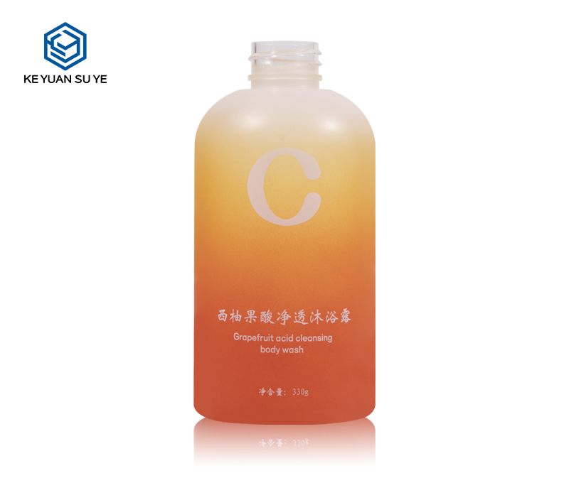 KY183 330ml High Quality Cosmetic Round Shape Plastic Bottle with Special Pump