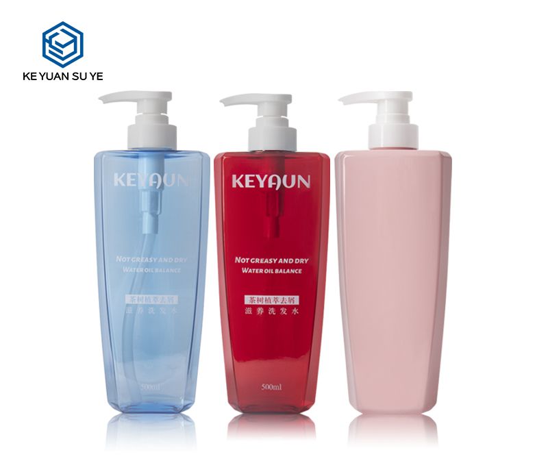 KY188 New Design 500ml Empty Plastic Pink Color Shampoo Bottle and Conditioner Bottle with Lotion Pump