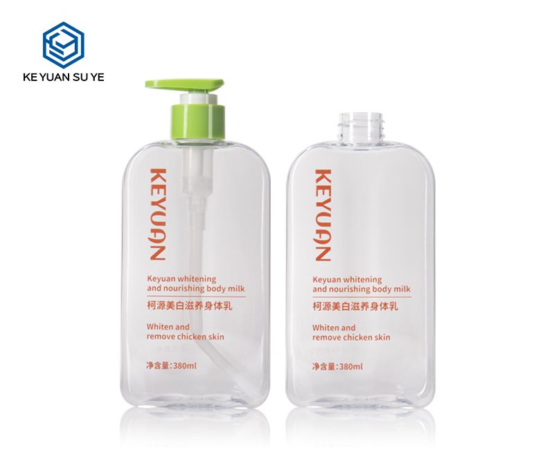 KY189 High Quality 250ml 380ml PET Cosmetic Transparent Plastic Flat Bottle