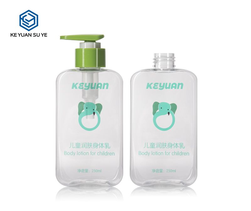 KY189 High Quality 250ml 380ml PET Cosmetic Transparent Plastic Flat Bottle