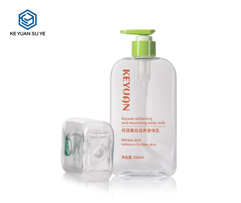 KY189 High Quality 250ml 380ml PET Cosmetic Transparent Plastic Flat Bottle