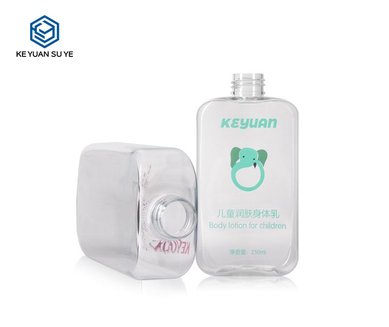KY189 High Quality 250ml 380ml PET Cosmetic Transparent Plastic Flat Bottle