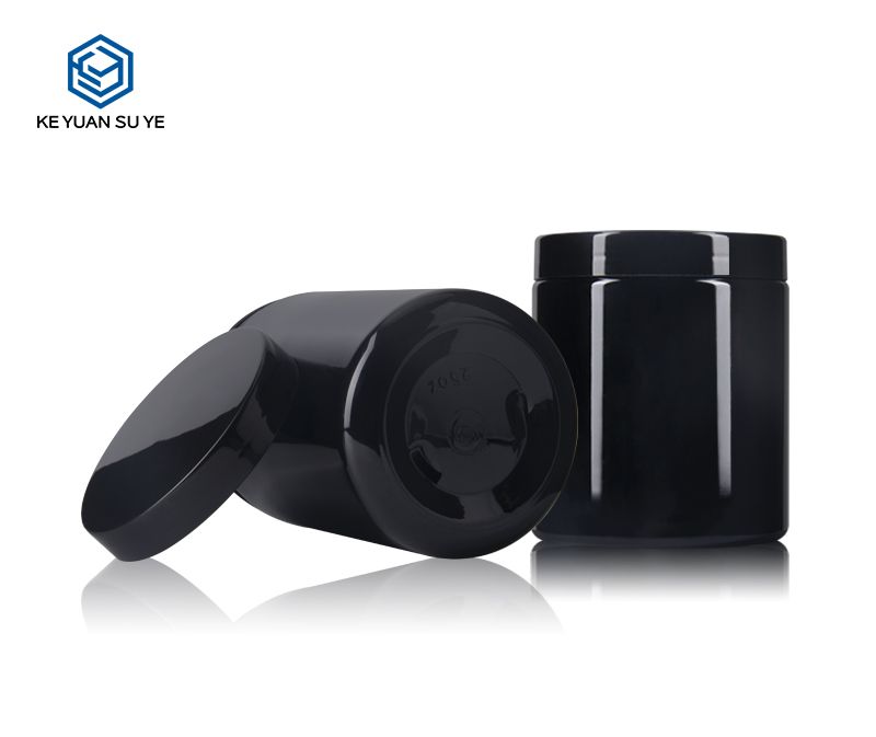 KY194 Black Medicine Bottles PET 500ml 700ml Pill Bottle with Screw Cap Empty Plastic Capsule Container