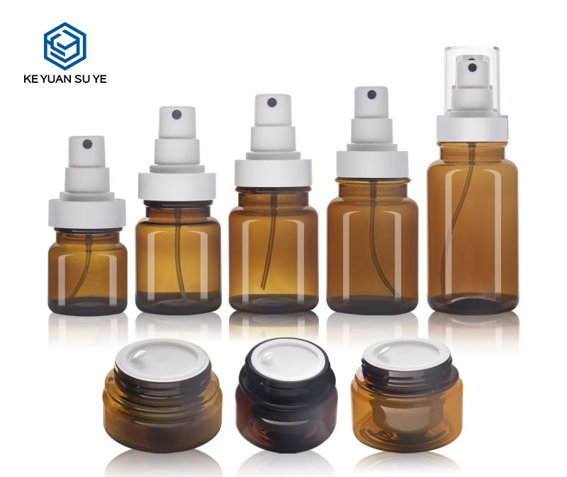 KY195-1 50/80/100/150ml Lotion Pump Bottle Plastic Amber Essence Lotion Spray Bottle Cream Jar Skincare Lotion Cream Bottle Packing