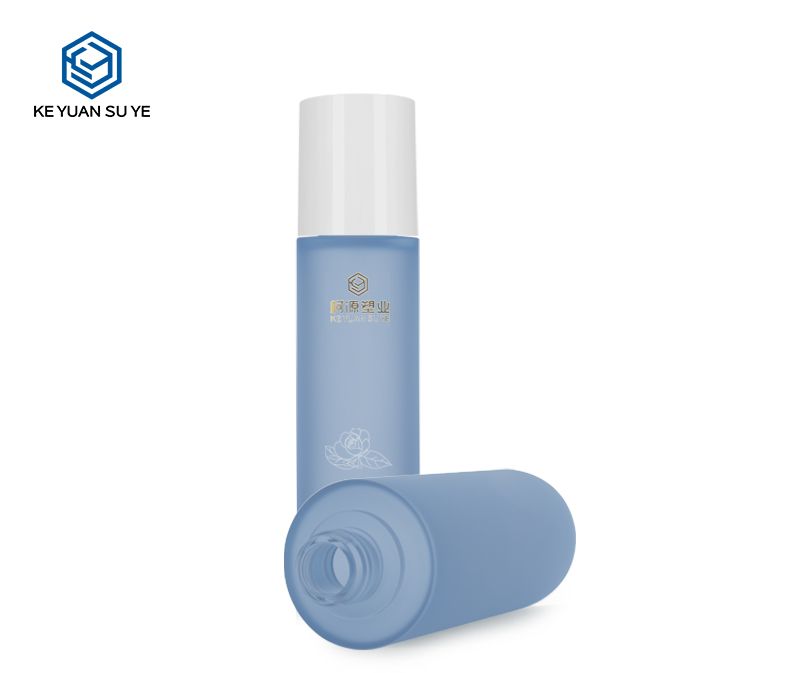 KY201-1 Fashion Luxury Blue Matte Translucent PETG 30ml 80ml 100ml 120ml 150ml Flat Shoulder Round Bottoming Skincare Bottle
