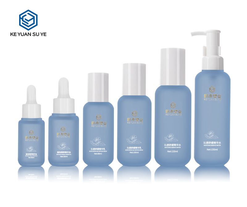 KY201-5 Innovative Design PETG Blue Series 30ml 50ml 80ml 100ml 120ml 150ml Matte Translucent Skincare Bottle