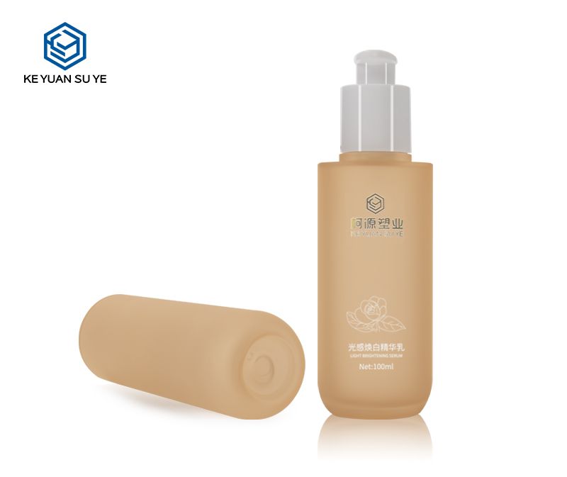 KY201-1 Wholesale Orange Luxury Skincare Packaging Set Empty Lotion Pump Plastic Bottle and Dropper Bottle