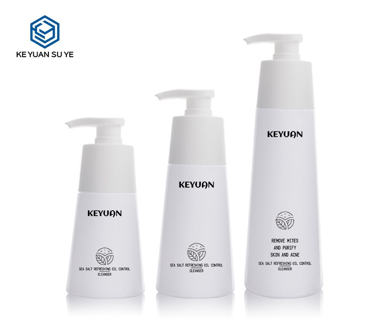 KY206 Wholesale New Design Cosmetic 220ml 300ml 500ml PET Plastic Bottle with Lotion Pump for Shampoo Packaging