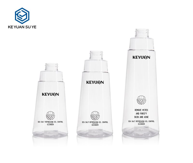 KY206 Wholesale New Design Cosmetic 220ml 300ml 500ml PET Plastic Bottle with Lotion Pump for Shampoo Packaging