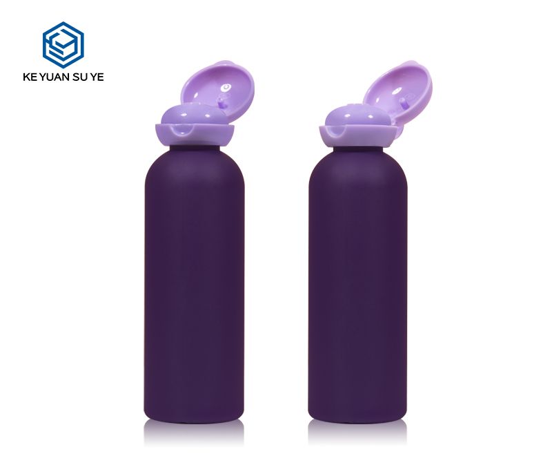 KY208 High Quality Purple Luxury 120ml HDPE Round Plastic Cosmetic Packaging Bottle