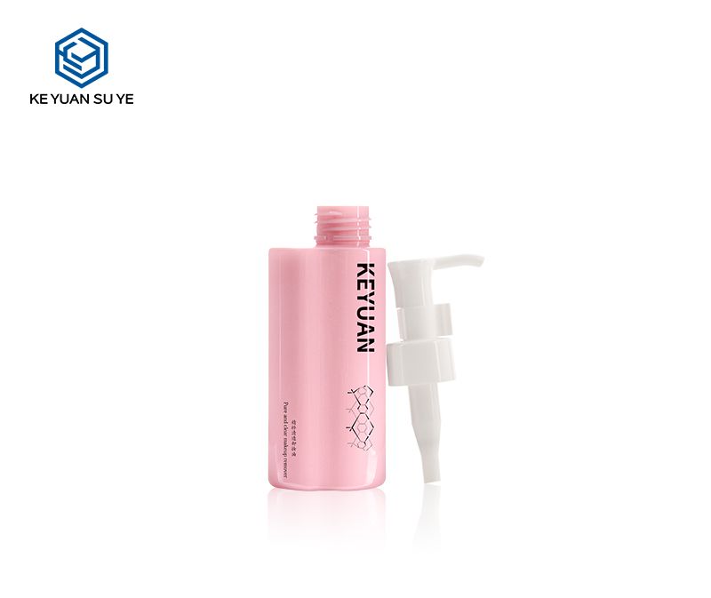 KY223 Custom 100ml PET Cosmetics Pink Special Shape Remover Oil Bottle