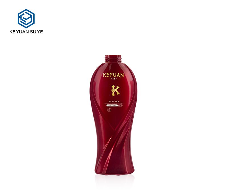 KY224 High Quality 600ml PET Red Shampoo Plastic Bottle with White Lotion Pump