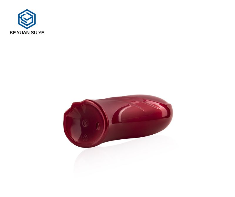 KY224 High Quality 600ml PET Red Shampoo Plastic Bottle with White Lotion Pump