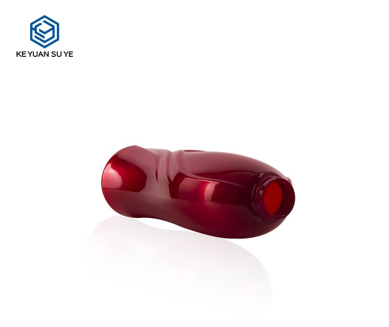 KY224 High Quality 600ml PET Red Shampoo Plastic Bottle with White Lotion Pump