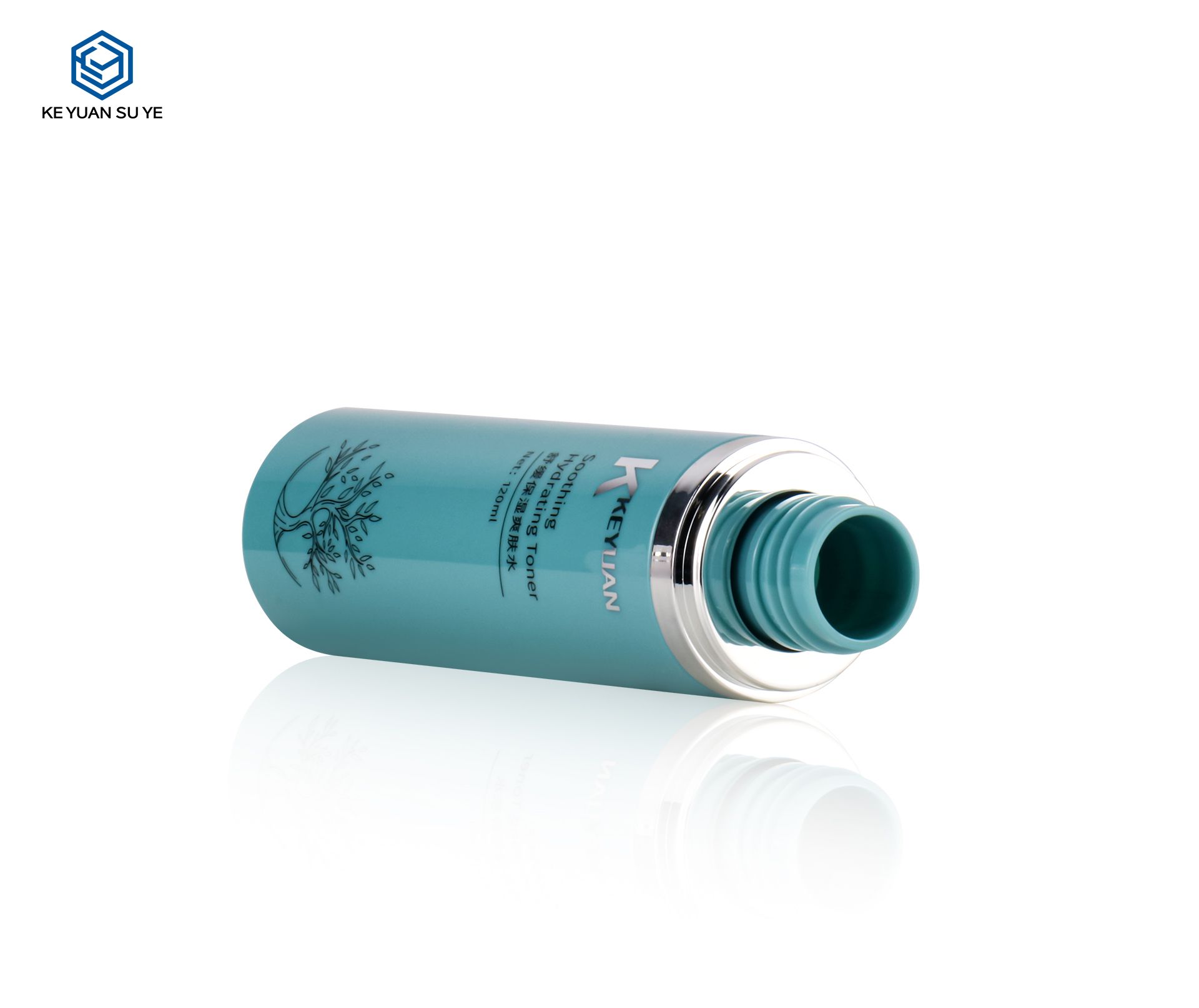 KY230-3 100ml 120ml 150ml PET Blue Empty Round Plastic Lotion Bottle for Skin Care Packaging