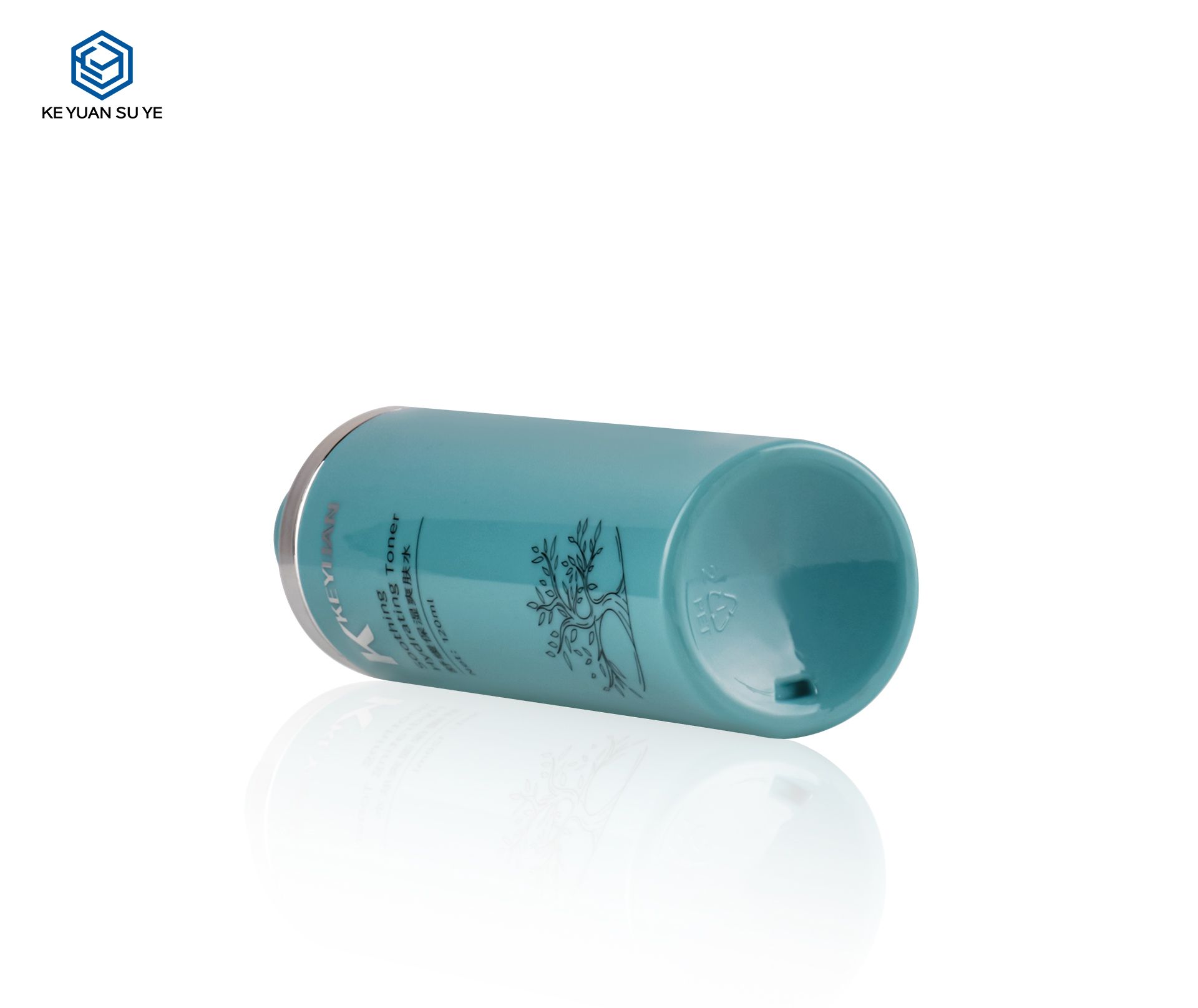 KY230-3 100ml 120ml 150ml PET Blue Empty Round Plastic Lotion Bottle for Skin Care Packaging