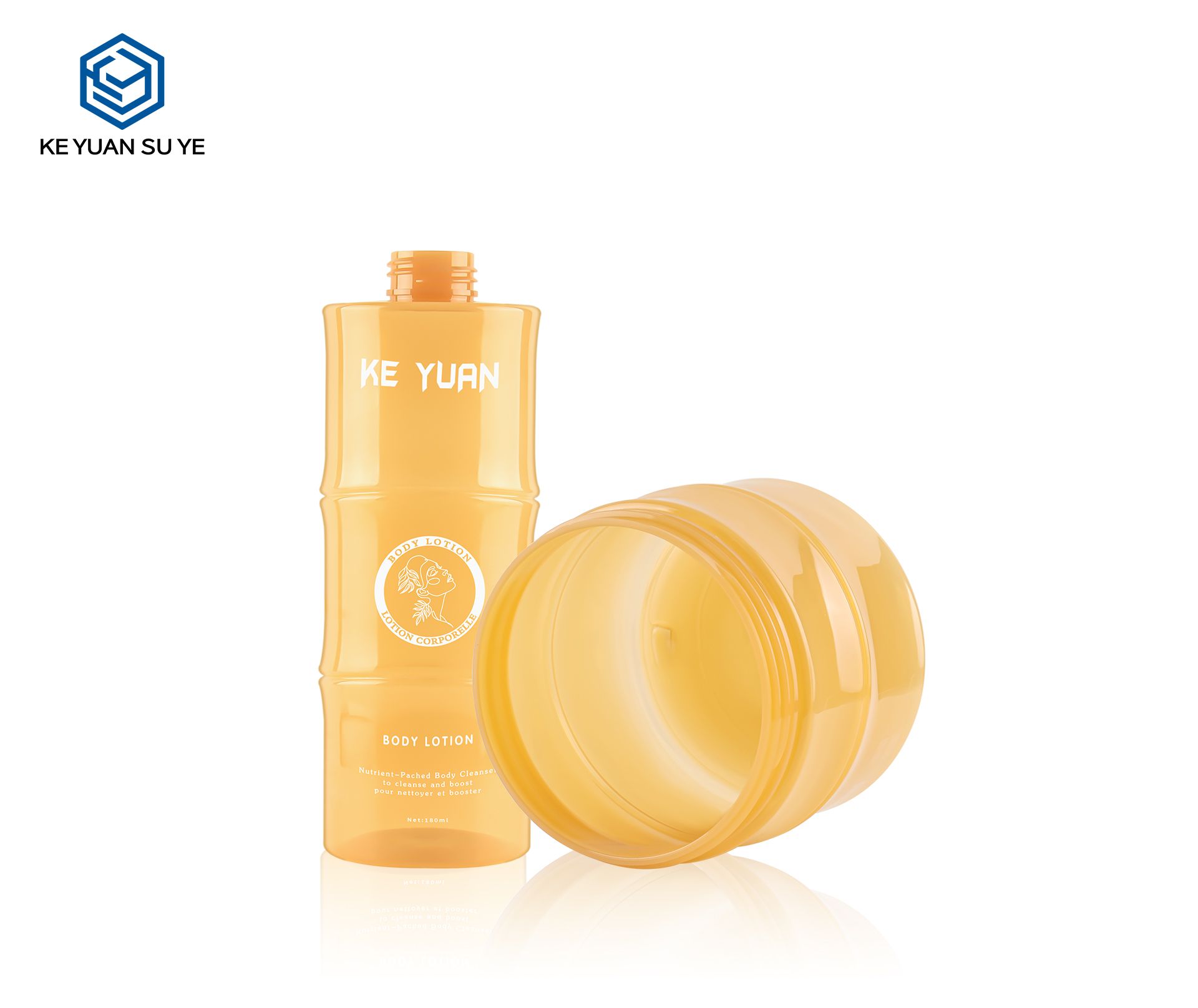 KY218 High Quality Bamboo Shaped Appearance of Wash and Care Products Plastic Shampoo Bottle Body Wash Bottle Hair Mask Jar