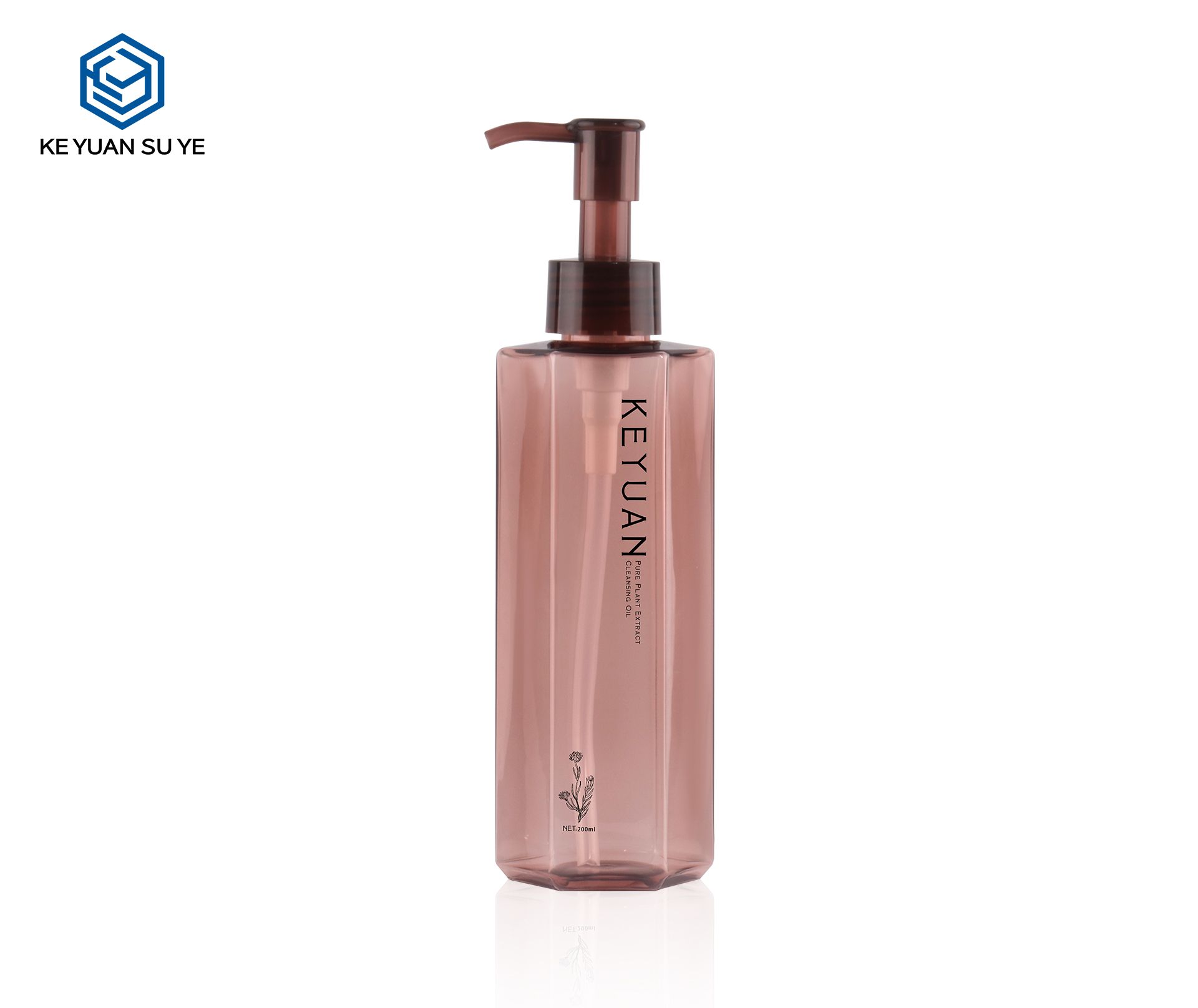 KY239 Custom Deluxe 200ml PET Makeup Remover Oil Bottle Bath Oil Bottle with Pump