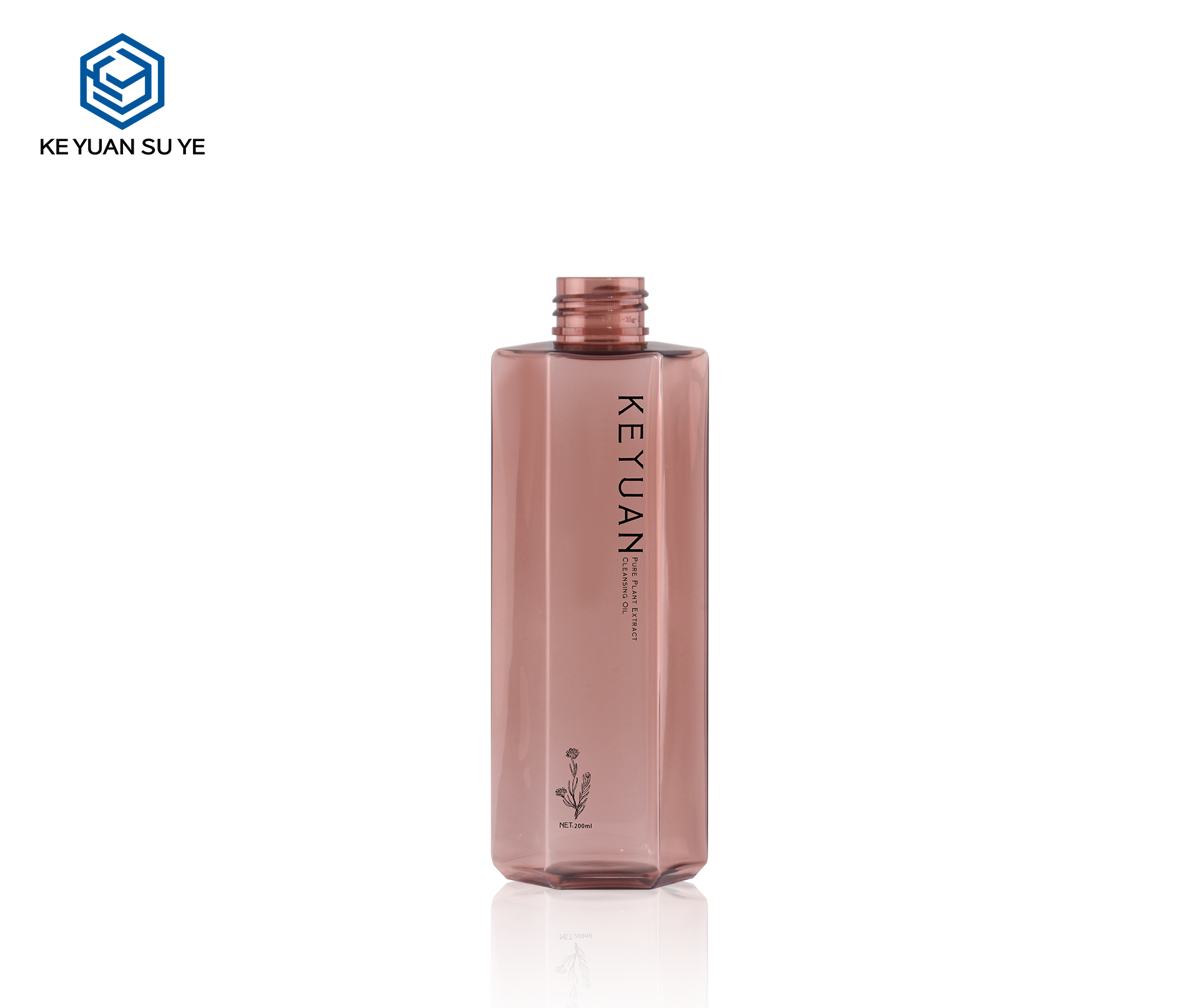 KY239 Custom Deluxe 200ml PET Makeup Remover Oil Bottle Bath Oil Bottle with Pump