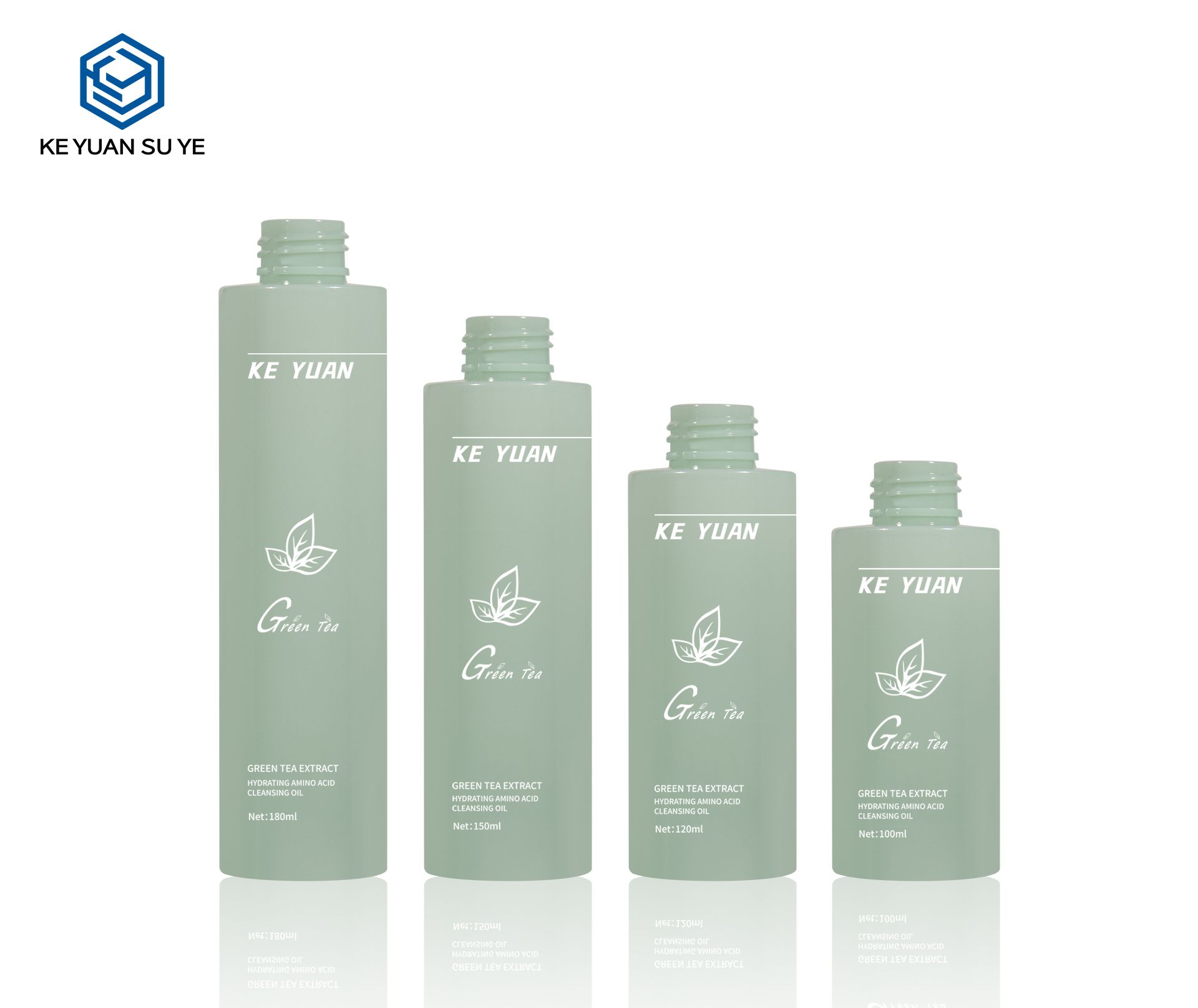 KY242 Wholesale Luxury Green Cosmetic Skin Care Products Round Plastic Packaging Bottles