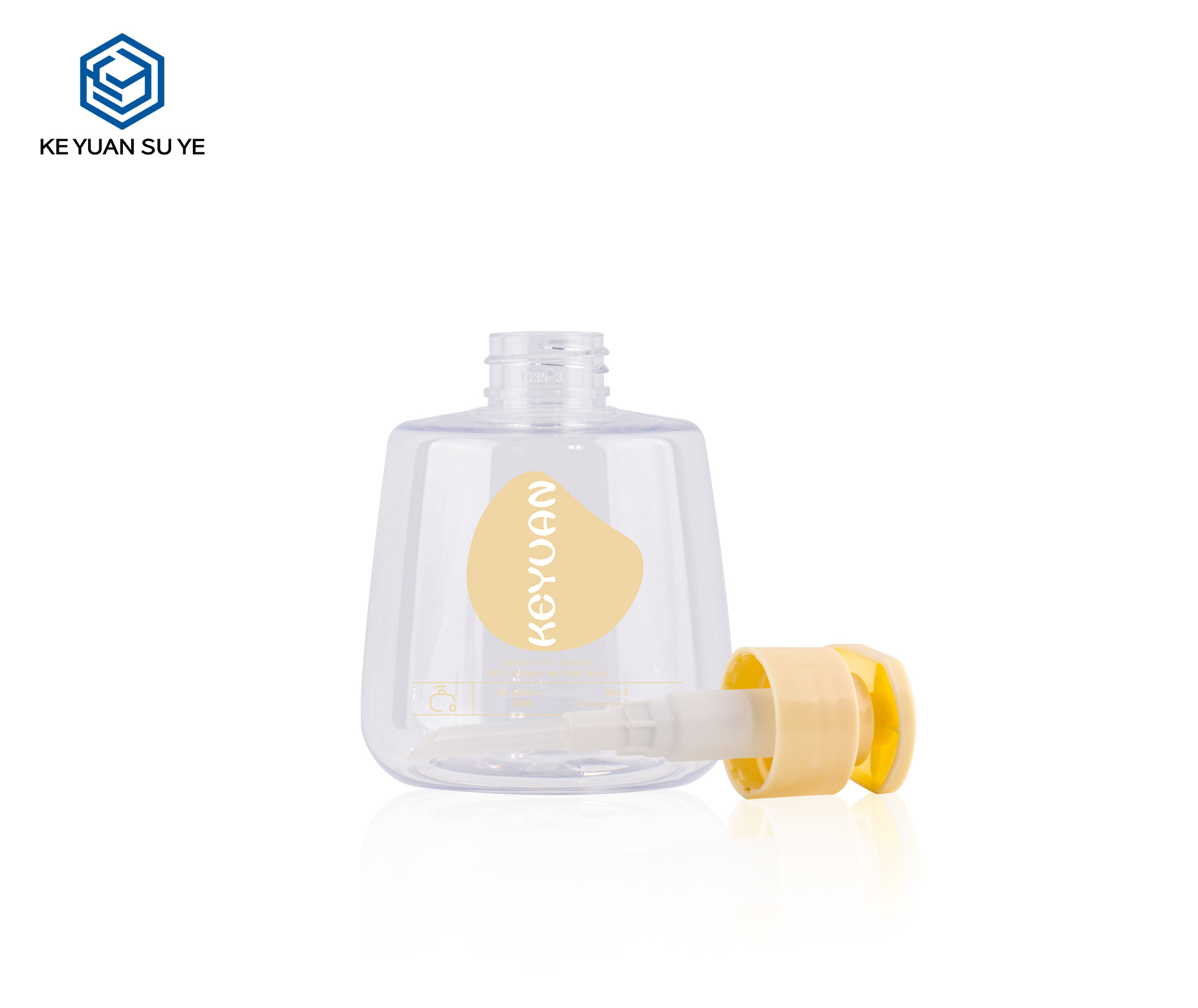 KY241 High Quality Unique Shape PET 300ml Transparent Plastic Hand Cream Bottle
