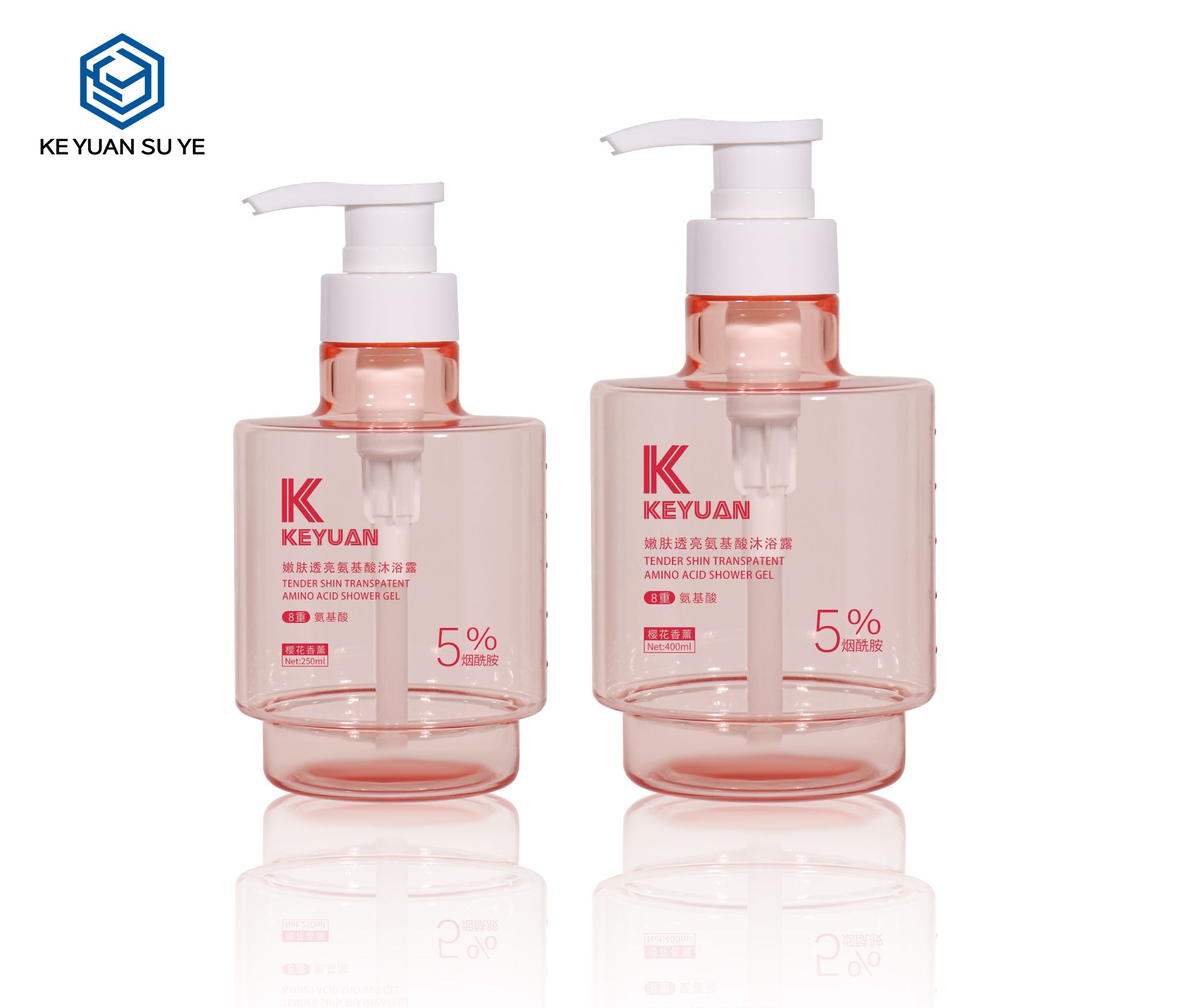 KY243 Customized New 400ml PET Washing and Care Product Plastic Bottle
