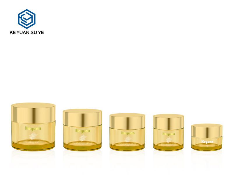 KY052-2PJ Yellow Small Capacity Plastic Cream Jars 5ml 10ml 15ml 20ml 30ml Cosmetic Skincare Containers Empty Face Cream Jars