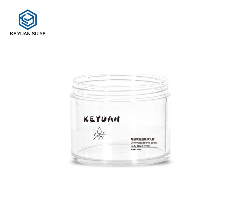 Custom 300ml Cosmetic Wide Mouth Plastic Jar Body Scrub Cream Jar