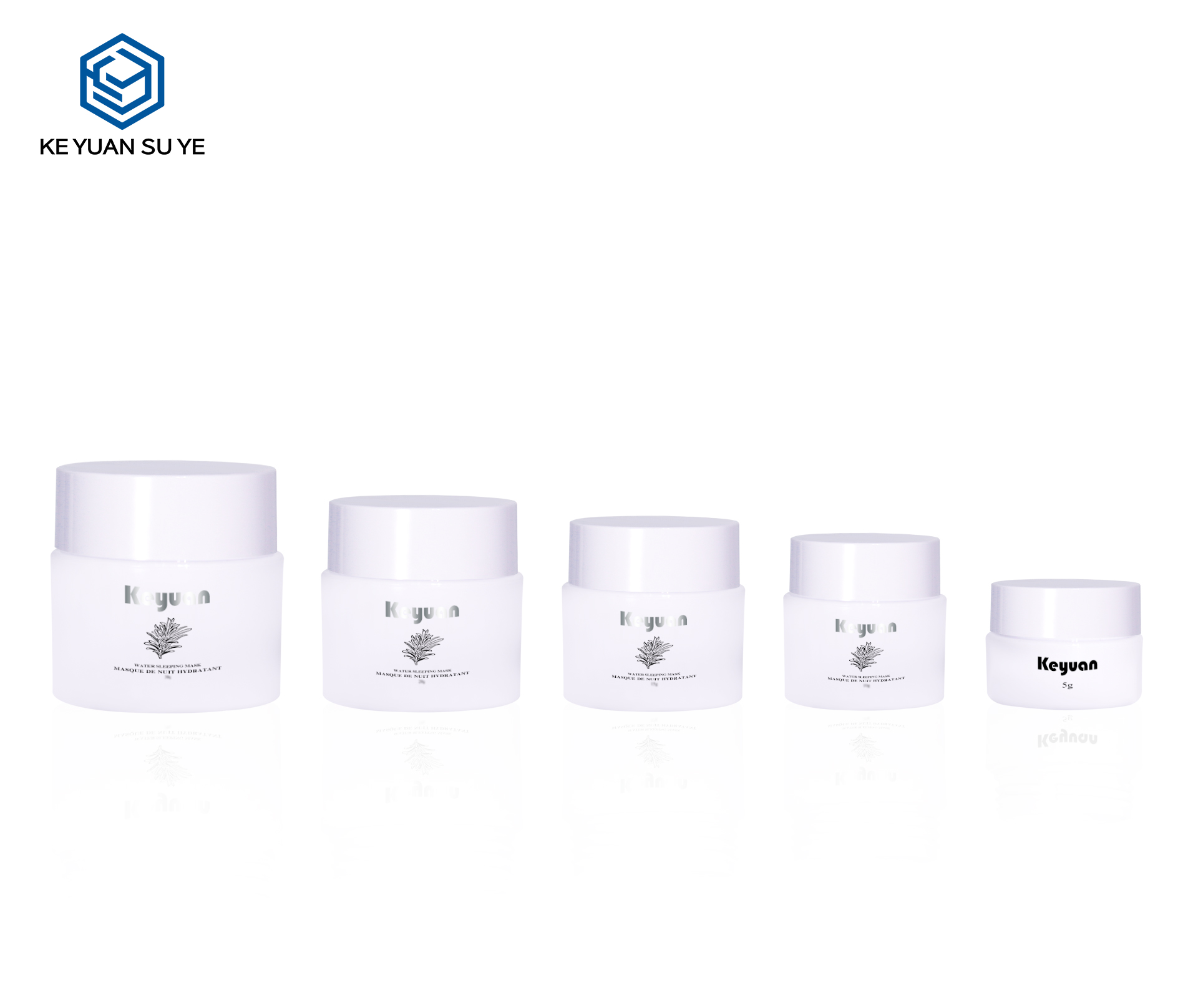 KY052 5PJ White Small Capacity Plastic Cream Jars 5ml 10ml 15ml 20ml 30ml Cosmetic Skincare Containers Empty Face Cream Jars