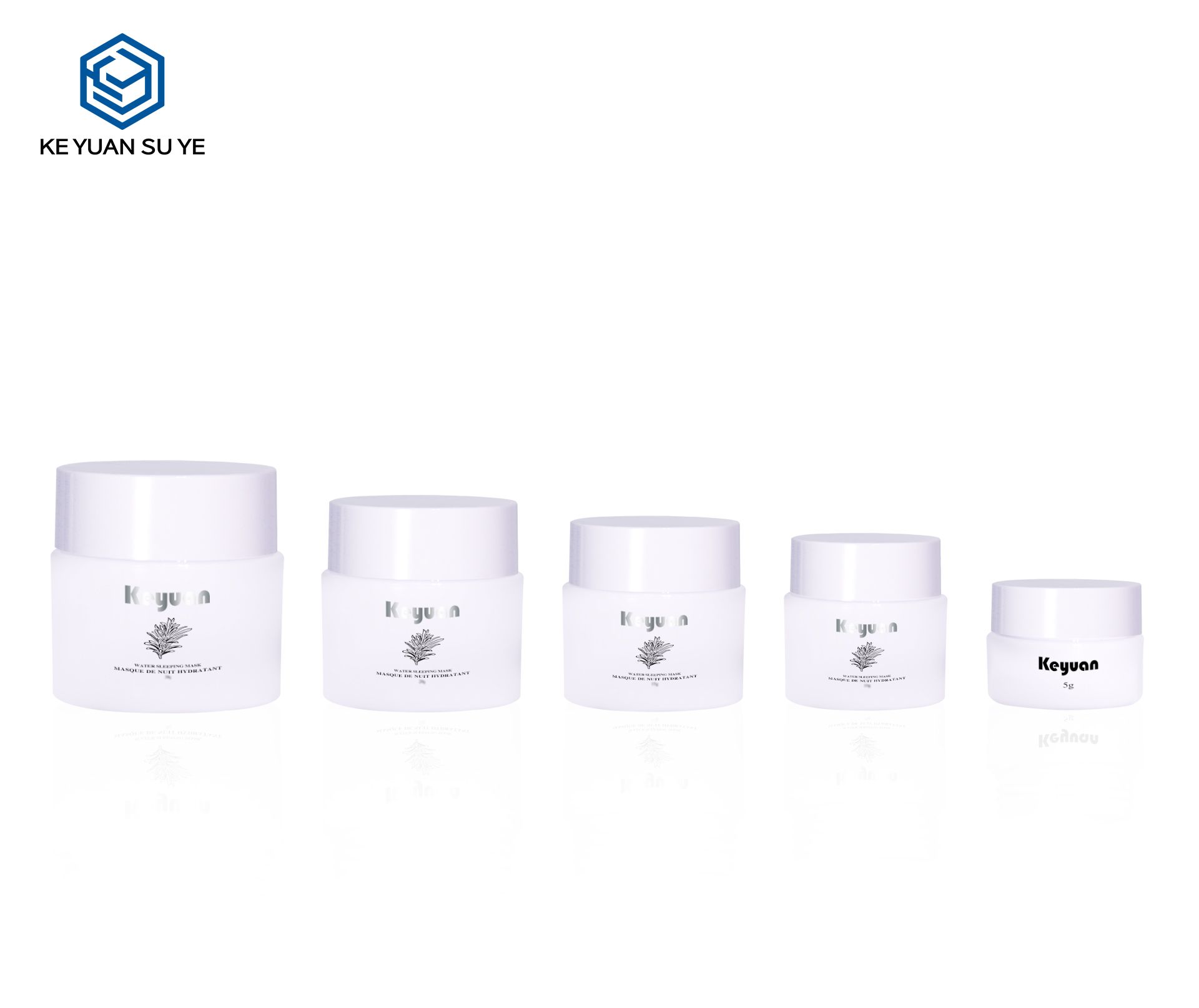 KY052-5PJ White Small Capacity Plastic Cream Jars 5ml 10ml 15ml 20ml 30ml Cosmetic Skincare Containers Empty Face Cream Jars