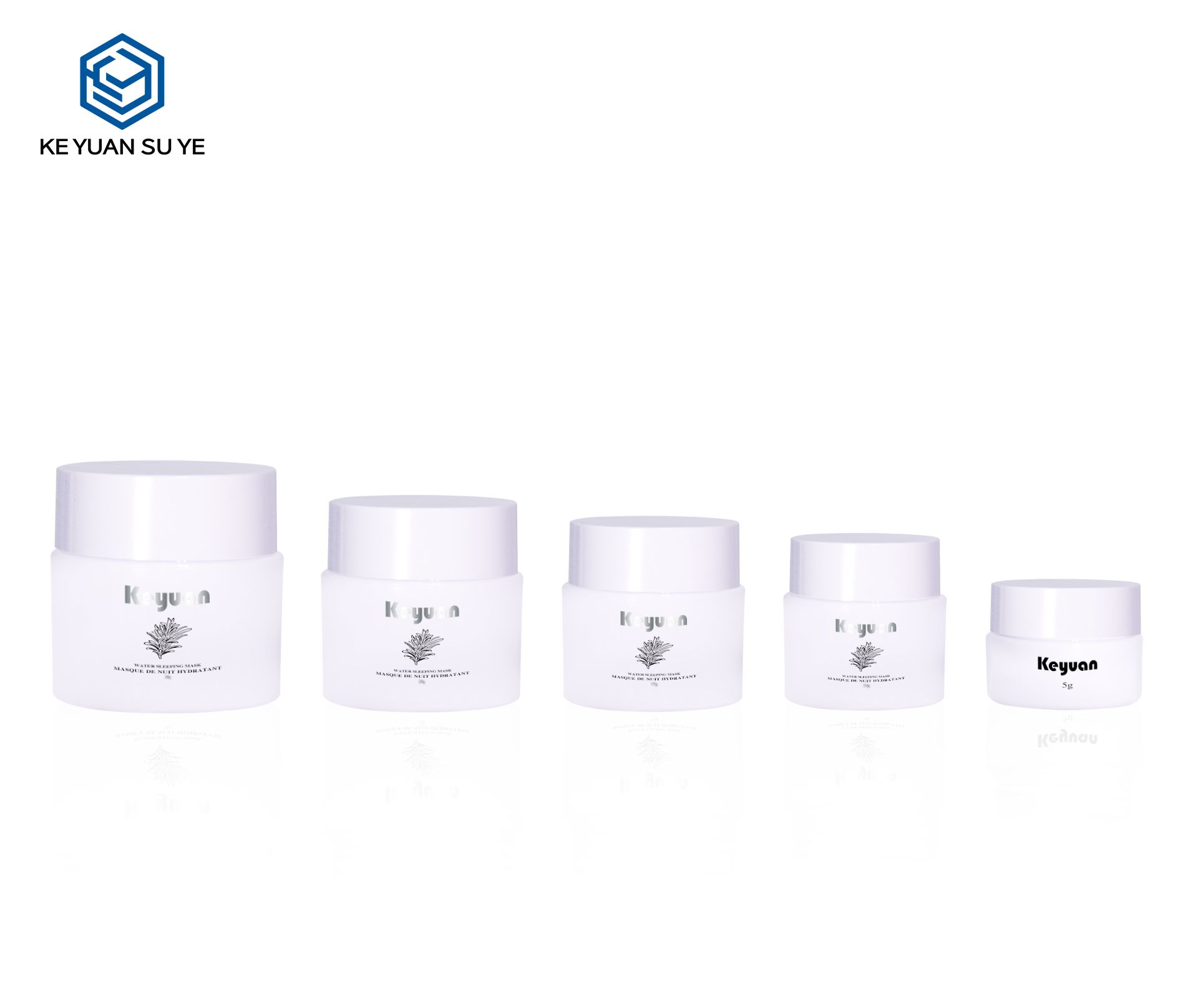 KY052 5PJ White Small Capacity Plastic Cream Jars 5ml 10ml 15ml 20ml 30ml Cosmetic Skincare Containers Empty Face Cream Jars