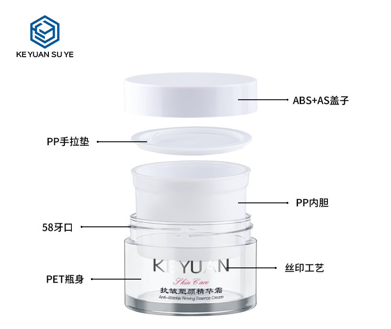 KY059 10PJ The Factory Directly Sells High Quality Cosmetics 30g PET Transparent Plastic Face Cream Jars
